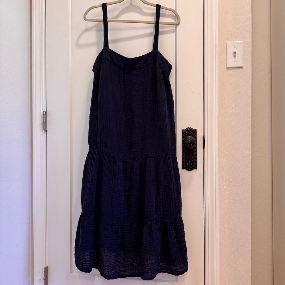 Michael Stars Evie Navy Tiered Gauze Sundress or Cover Up Size L